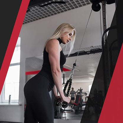 Yes4All Cuerda para Tríceps, 27" y 36" Accesorios para Poleas Gym en Casa, Agarres y Manerales - Ideal para Entrenamiento de Brazos y Espalda