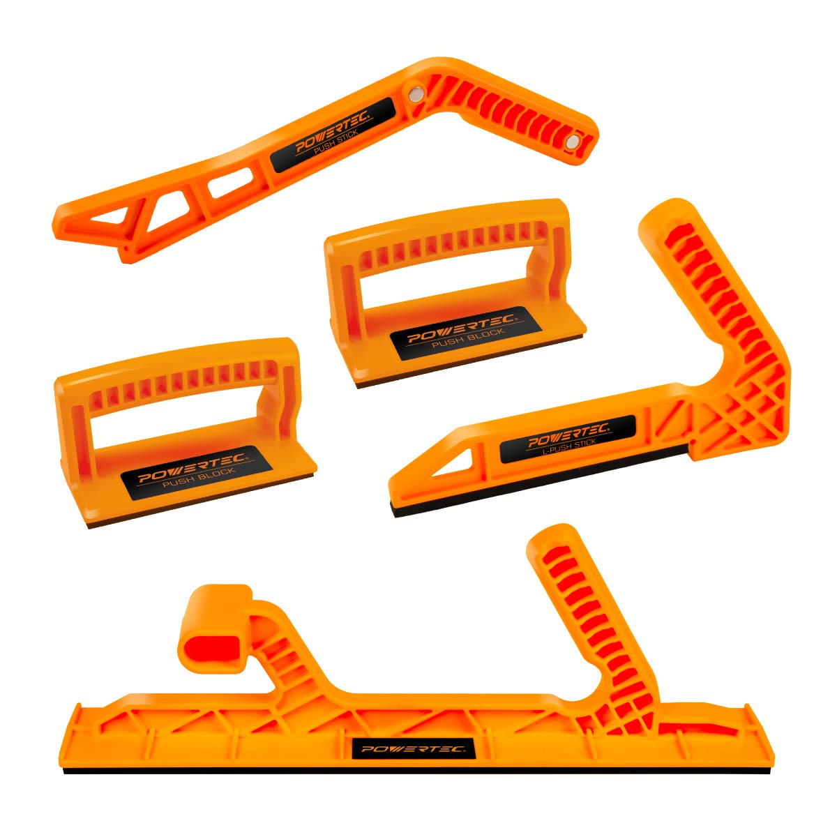 POWERTEC 71510 Juego de Bloques de Empuje Ergonómicos con Agarre Máximo