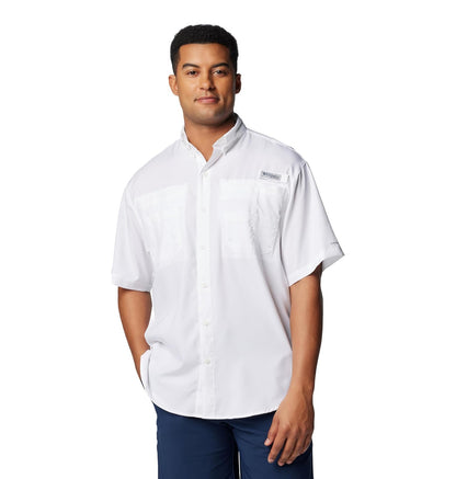 Columbia PFG Tamiami II Camisa de Pesca Manga Corta para Hombre - XL - Blanco