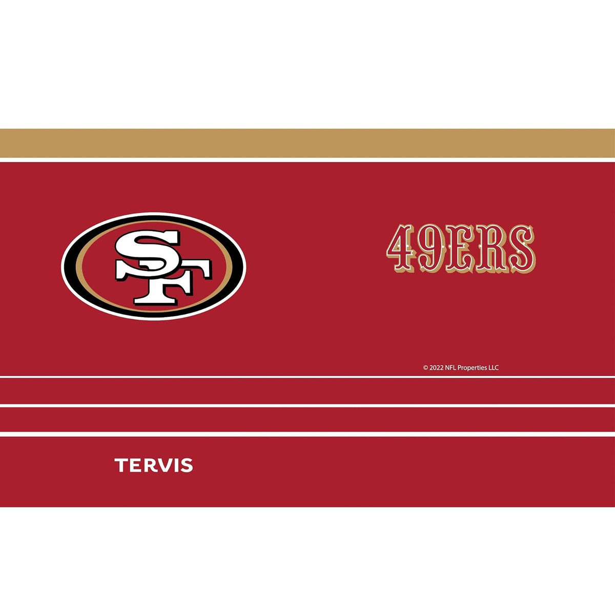 Tervis Traveler NFL San Francisco 49ers - MVP - Vaso de viaje con aislamiento de triple pared, mantiene las bebidas frías y calientes, 20 onzas, acero inoxidable