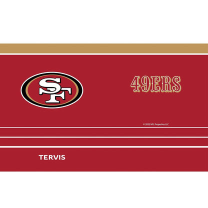 Tervis Traveler NFL San Francisco 49ers - MVP - Vaso de viaje con aislamiento de triple pared, mantiene las bebidas frías y calientes, 20 onzas, acero inoxidable