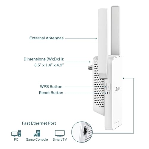 TP-Link RE315 Repetidor WiFi de Banda Dual AC1200, hasta 867 Mbps en 5GHz, Cubre hasta 1500 pies Cuadrados y 25 Dispositivos