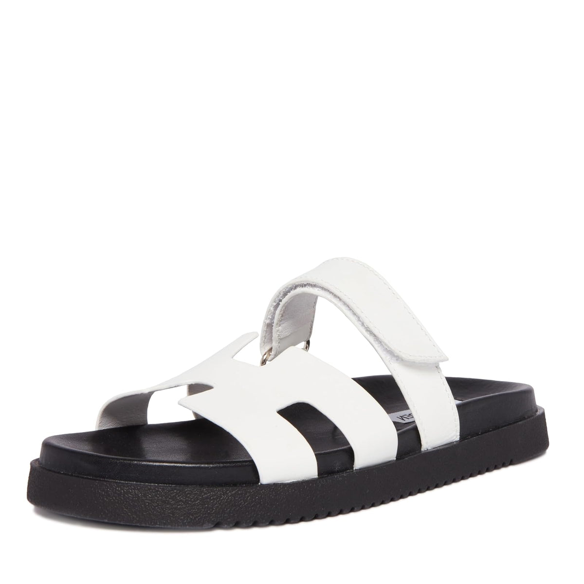 Steve Madden Mayven Sandalia de Piel para Mujer - 26.5 cm - Blanco - Negro