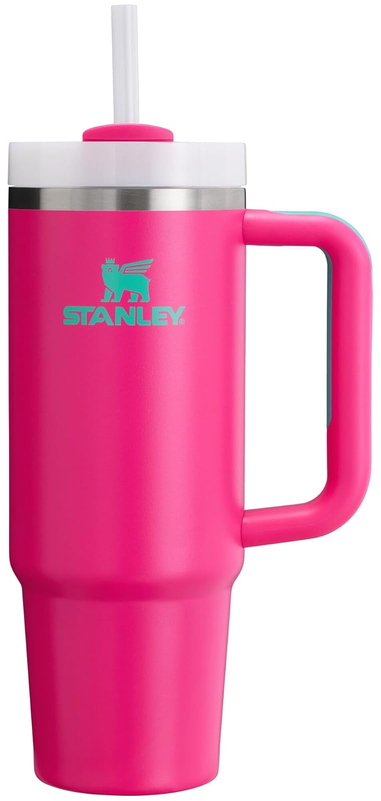 Stanley Quencher H2.0 Vaso Térmico con Popote, Acero Inoxidable, 14 a 64 oz - Rosa pasión - 30 onzas