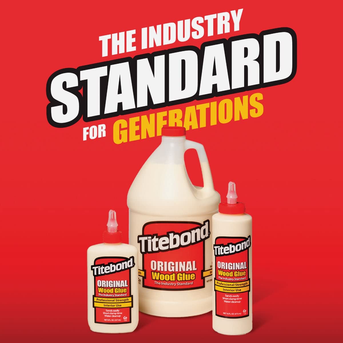 Titebond 5066F - Pegamento original para madera, galón, amarillo