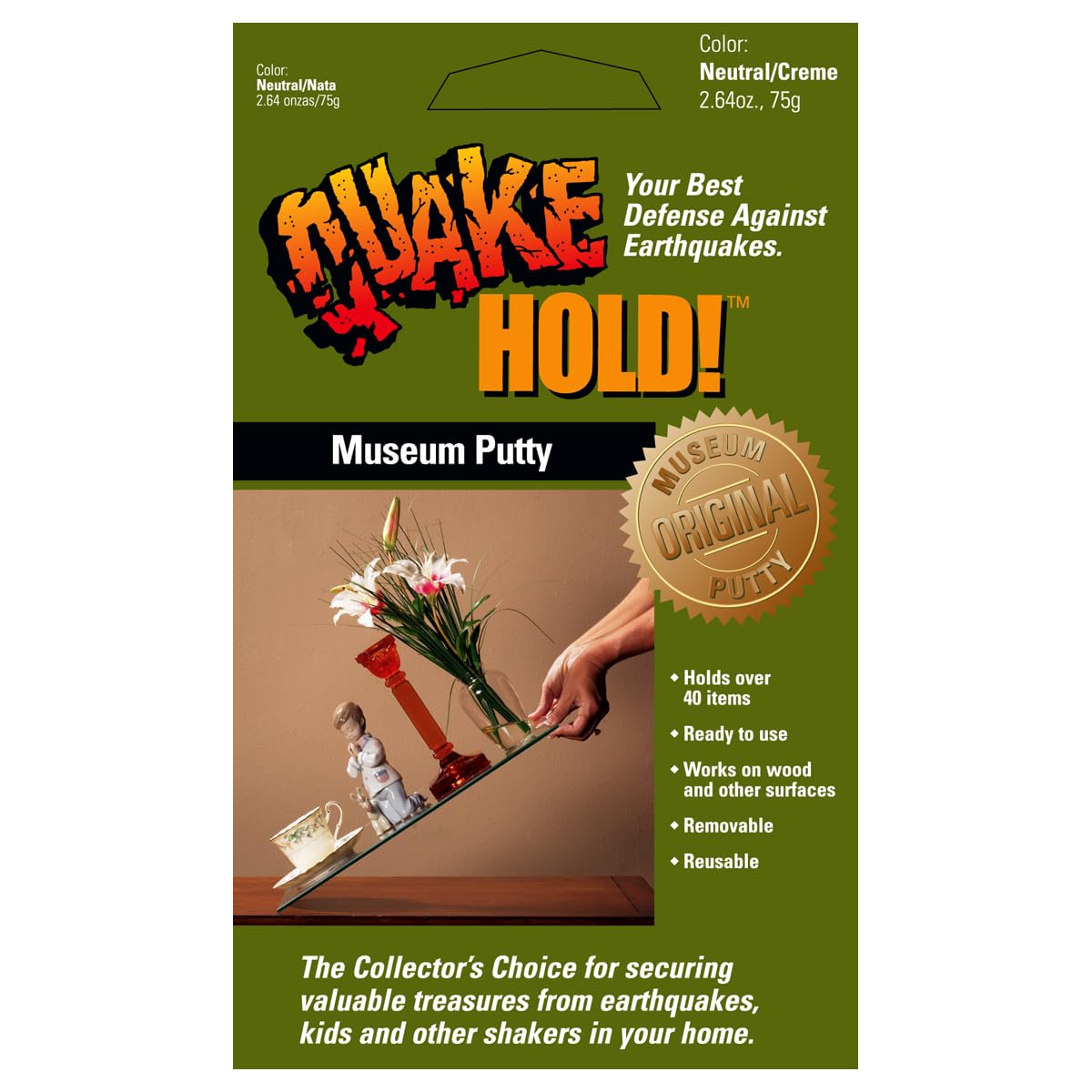 Quakehold! 88111 Museum Putty Neutral