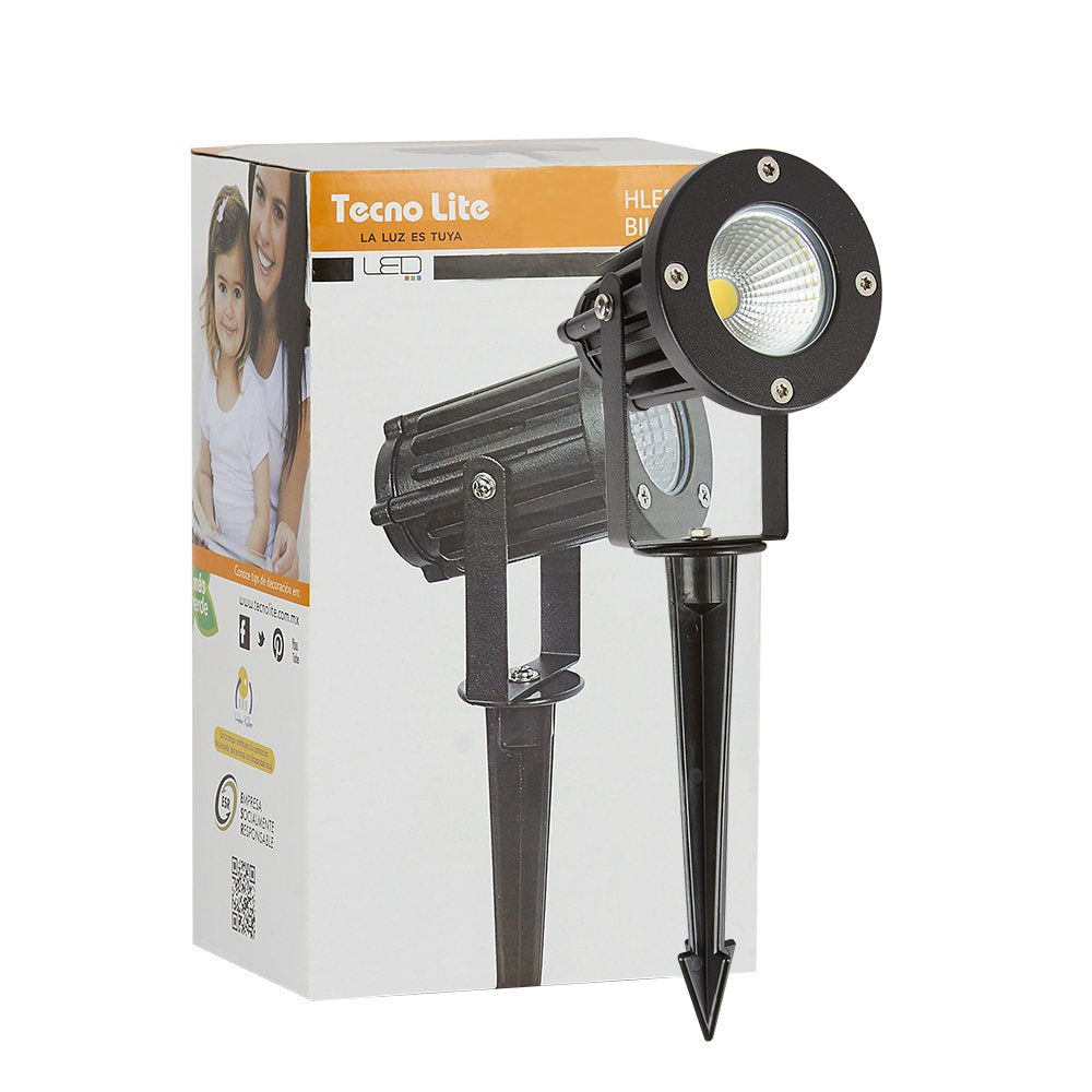 Tecnolite - Lámpara con Estaca LED Jardín 8 W, Luz Blanca Neutra, IP65, No atenuable, LED integrado
