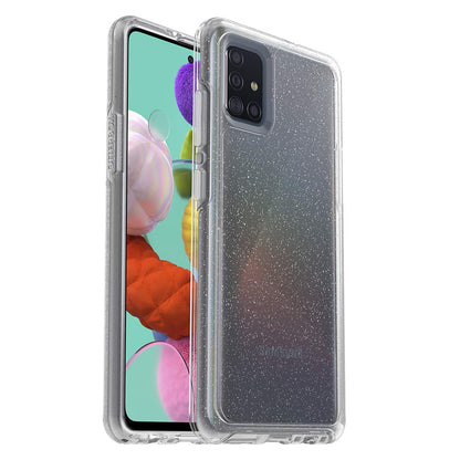OtterBox Symmetry - Funda Transparente para Samsung Galaxy A51 (no versión 5G) - Stardust (Placa Plateada/Transparente)
