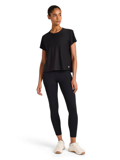 Reebok Apparel Glow Tech Heathered S/S - Playera para Mujer