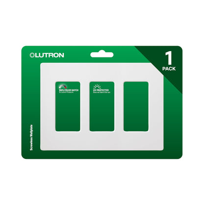 Lutron Claro Placa de pared de 3 pines, 1 paquete, Marrón - Blanco - 1 paquete