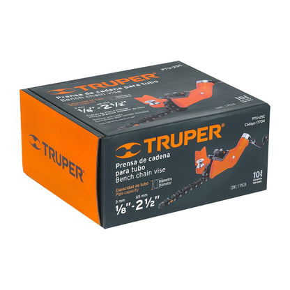 Truper PTU-25C, Prensa 2-1/2" de cadena para tubo, cuerpo de hierro