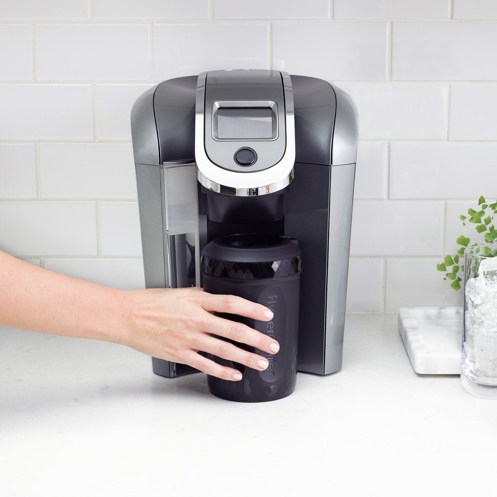 HyperChiller Maxi-Matic enfriador instantáneo patentado para café/bebidas, listo en un minuto, reutilizable para té helado, vino, licores, alcohol, jugo, 12 onzas, color negro