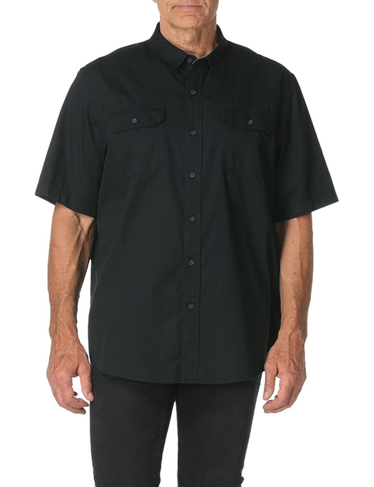 Wrangler Authentics Camisa Tejida clásica de Manga Corta Camisa Abotonada para Hombre