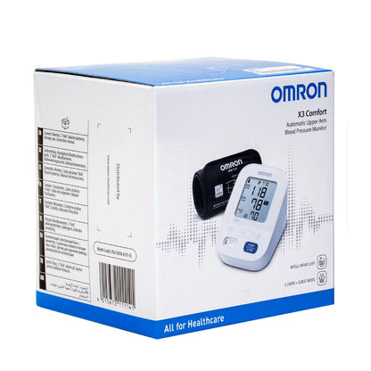 OMRON X3 Comfort Baumanómetro de Brazo, Bluetooth y App Connect | Validado clínicamente, incluso en embarazo. Brazalete Intelli Wrap 22-42 cm. Detecta latidos irregulares. Garantía 5 años.