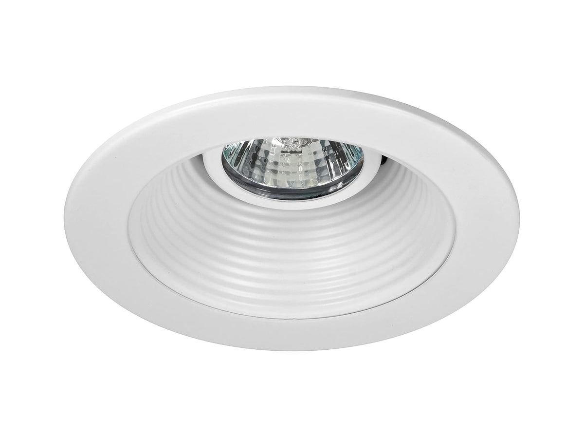 NICOR Lighting Embellecedor de deflector empotrable blanco de 4 pulgadas para bombilla MR16 (14002)