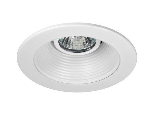 NICOR Lighting Embellecedor de deflector empotrable blanco de 4 pulgadas para bombilla MR16 (14002)