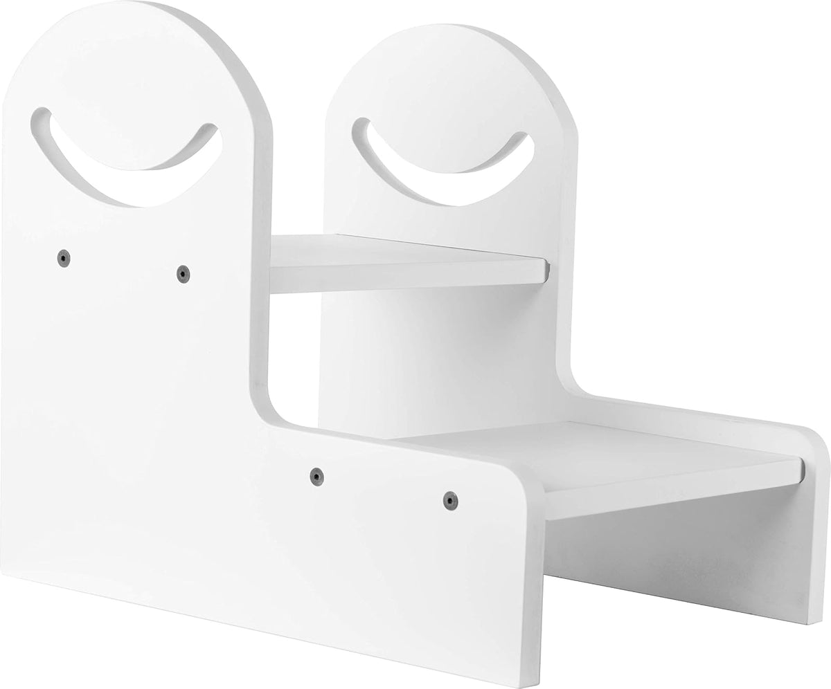 DUDUK Escalera de Madera para Niños - Largo: 33 cm Profundidad: 48 cm Alto: 41 cm - Blanco