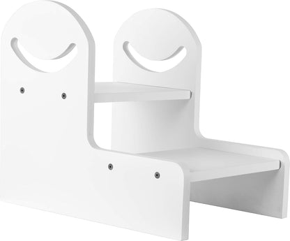 DUDUK Escalera de Madera para Niños - Largo: 33 cm Profundidad: 48 cm Alto: 41 cm - Blanco