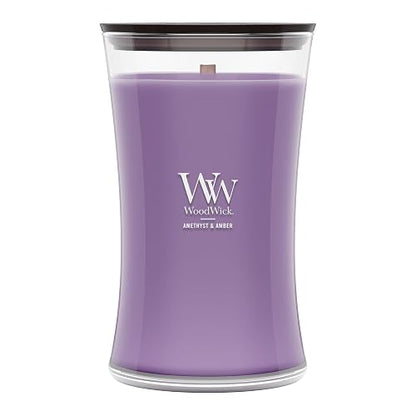 WoodWick Vela grande de reloj de arena, amatista y ámbar, 22 onzas