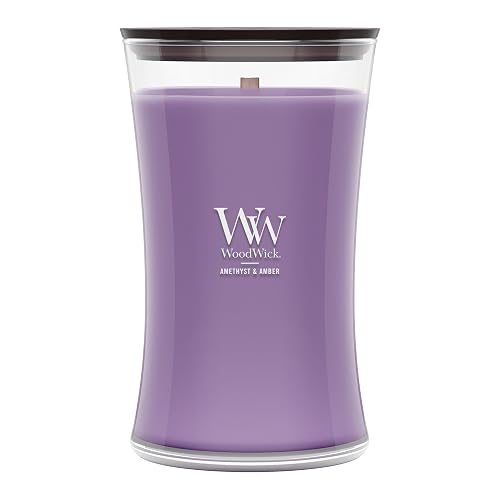 WoodWick Vela grande de reloj de arena, amatista y ámbar, 22 onzas