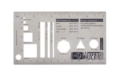 Mercer Culinary - Regla de medición para cocina, acero inoxidable, negro - Mini