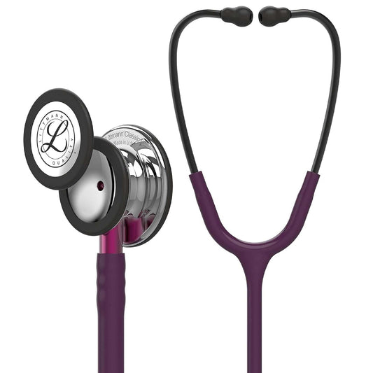 3M Littmann Estetoscopio Classic III, Manguera Color Ciruela, Acabado Espejo, 69 cm (Modelo 5960)