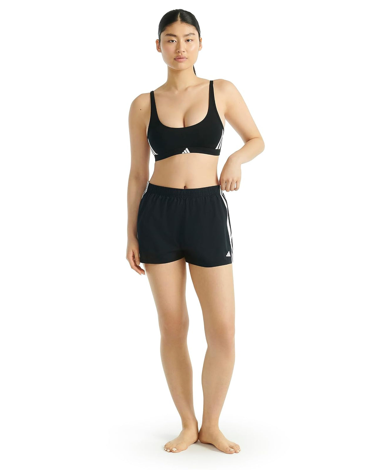 adidas 3 Stripes Active Essentials Cotton Scoop Bralette with Removable Cookies Sujetador Mujer