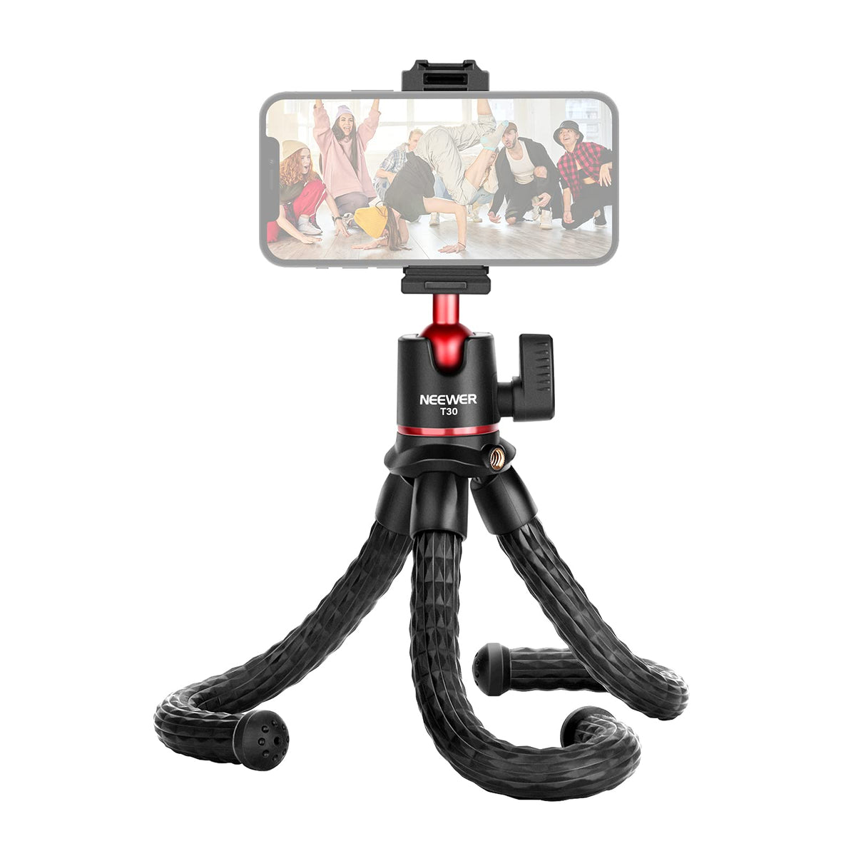 NEEWER TP35 Trípode Flexible para Celular con Control Remoto Bluetooth - c - Adaptador de Montaje y Disparador Remoto (TP34)