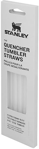 Stanley - Popotes reutilizables para enfriar, paquete de 4 popotes reutilizables sin BPA, para beber limpiamente, perfectas para vasos de Stanley de 14 a 20 onzas, transparente