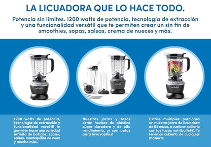 Nutribullet Combo Licuadora 1200W NBF505DG Color Gris Oscuro