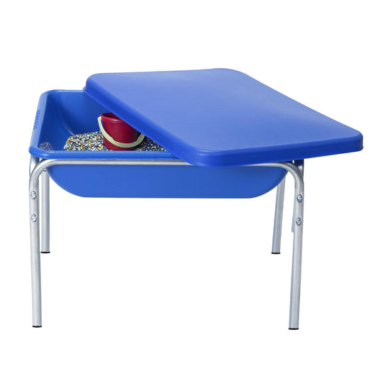 Children's Factory Juego pequeño de Mesa y Tapa sensorial de 18 Pulgadas de Alto, guardería/Preescolar/Escuela en casa/Sala de Juegos, Mesa de Arena y Agua, Juego Interior y Exterior, Azul