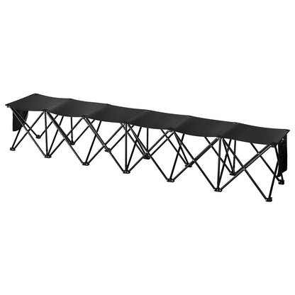 VEVOR Banco Deportivo Plegable portátil de 6 Asientos, Silla de Camping para Exteriores con Bolsa de Transporte