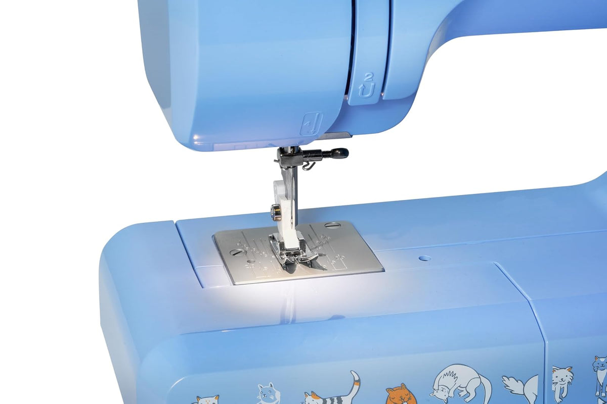 Janome Cat Fancy - Máquina de coser fácil de usar con marco interior de metal, diagrama de bobina, videos tutoriales, fabricada pensando en principiantes, multicolor