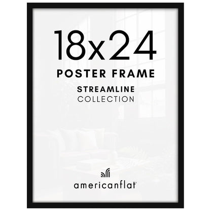 Americanflat Marco de Fotos con Frente de Plexiglás - Negro - 45,72 x 60,96 cm (18 X 24 pulg.)