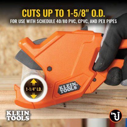 Klein Tools Cortador de Tubo de PVC con Carraca, 1-1/4 Pulgadas