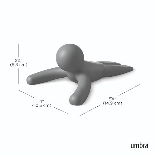 Umbra Buddy Tope de Puerta Antideslizante de Hule Resistente, Gris | Construcción de goma suave, protege los suelos de arañazos, cuña antideslizante, se adapta a varios tipos de suelo
