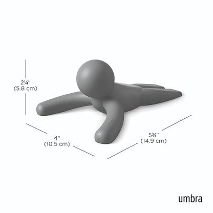 Umbra Buddy Tope de Puerta Antideslizante de Hule Resistente, Gris | Construcción de goma suave, protege los suelos de arañazos, cuña antideslizante, se adapta a varios tipos de suelo
