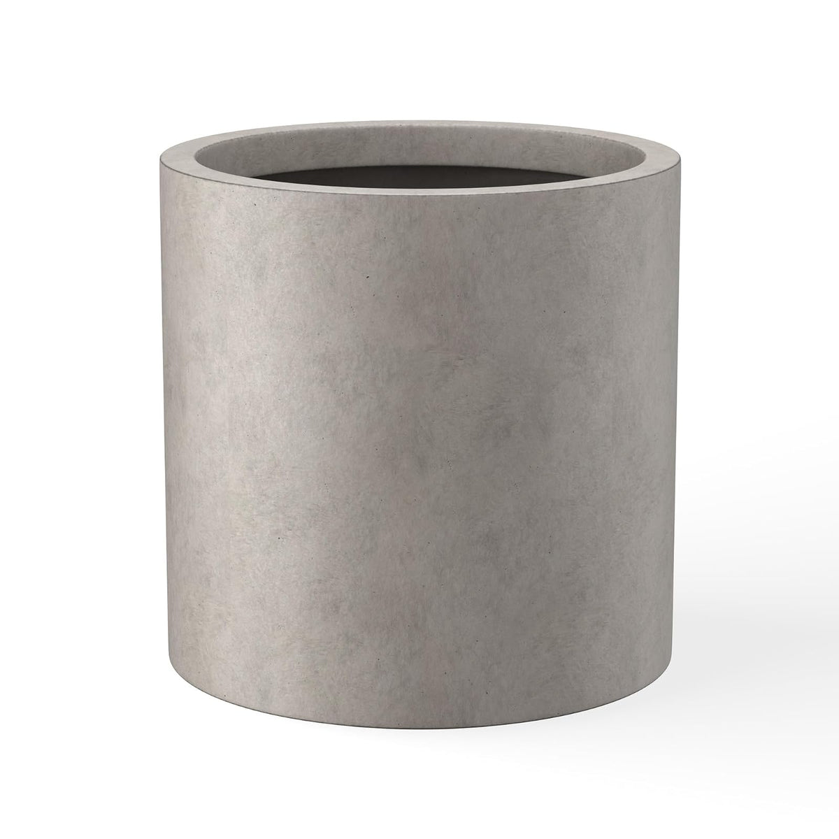 Kante - Maceta Redonda de hormigón de 9.8 Pulgadas de diámetro, Estilo Moderno, Grande, cilíndrica, con Orificio de Drenaje y tapón de Goma para Patio Interior y Exterior, hormigón Desgastado