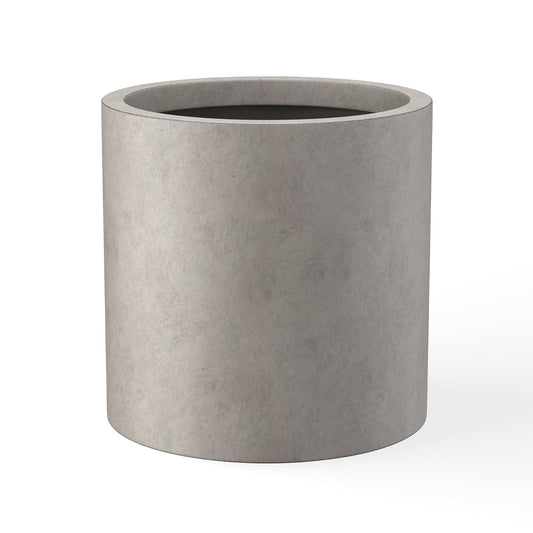 Kante - Maceta Redonda de hormigón de 9.8 Pulgadas de diámetro, Estilo Moderno, Grande, cilíndrica, con Orificio de Drenaje y tapón de Goma para Patio Interior y Exterior, hormigón Desgastado