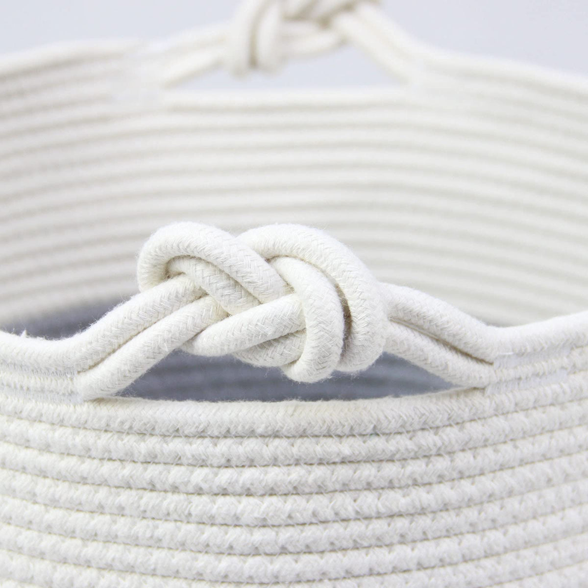 Casaphoria - Cesta de cuerda de algodón tejida con asa para recámara, cesta redonda de almacenamiento para baño, cesta de manta grande para sala de estar, cesta de lavandería alta tejida para