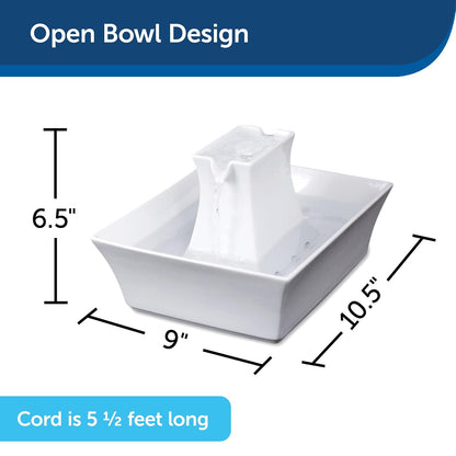 PetSafe Drinkwell Pagoda Pet Fountain - from in Knoxville, TN - Dog Water Bowl Dispenser - Multiple Angles to Drink from - Filters Included - Dog Fountain Provides Water When Power’s out - White