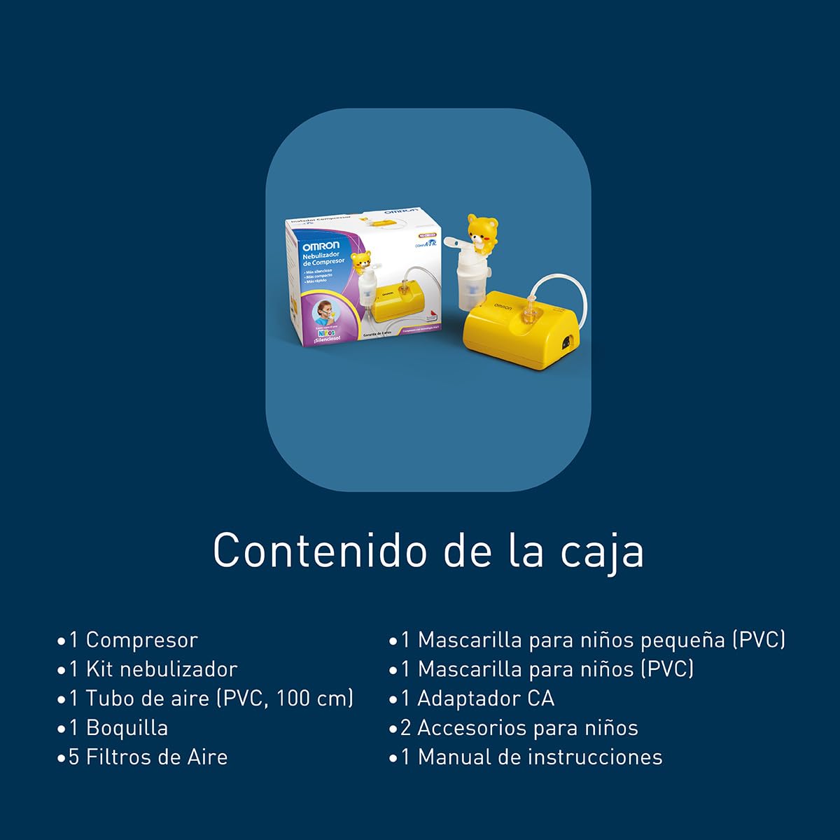OMRON Nebulizador de Compresor NE-C801KD para Bebés, Niños y Adultos