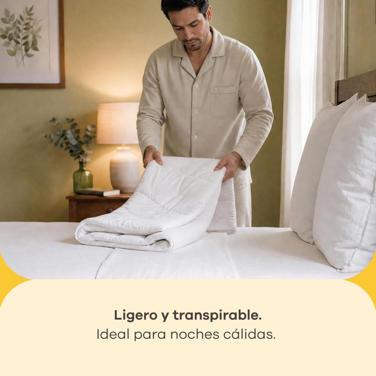 Nooz Edredón - Relleno de Duvet Essential de Microfibra Estilo Verano, Tamaño Individual. Edredón Acolchado con Plumón Alternativo, Ideal para épocas de Poco frío o Calor. Color Blanco