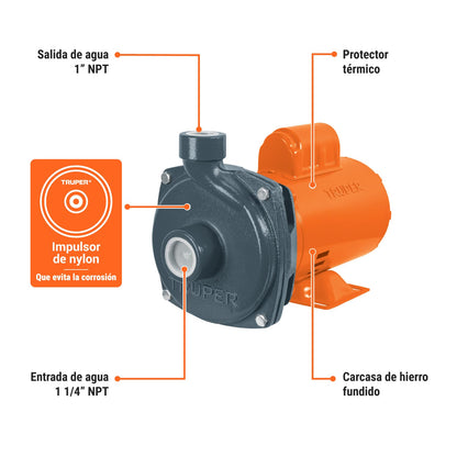 Truper BOAC-3/4A, Bomba centrífuga para agua de 3/4 HP