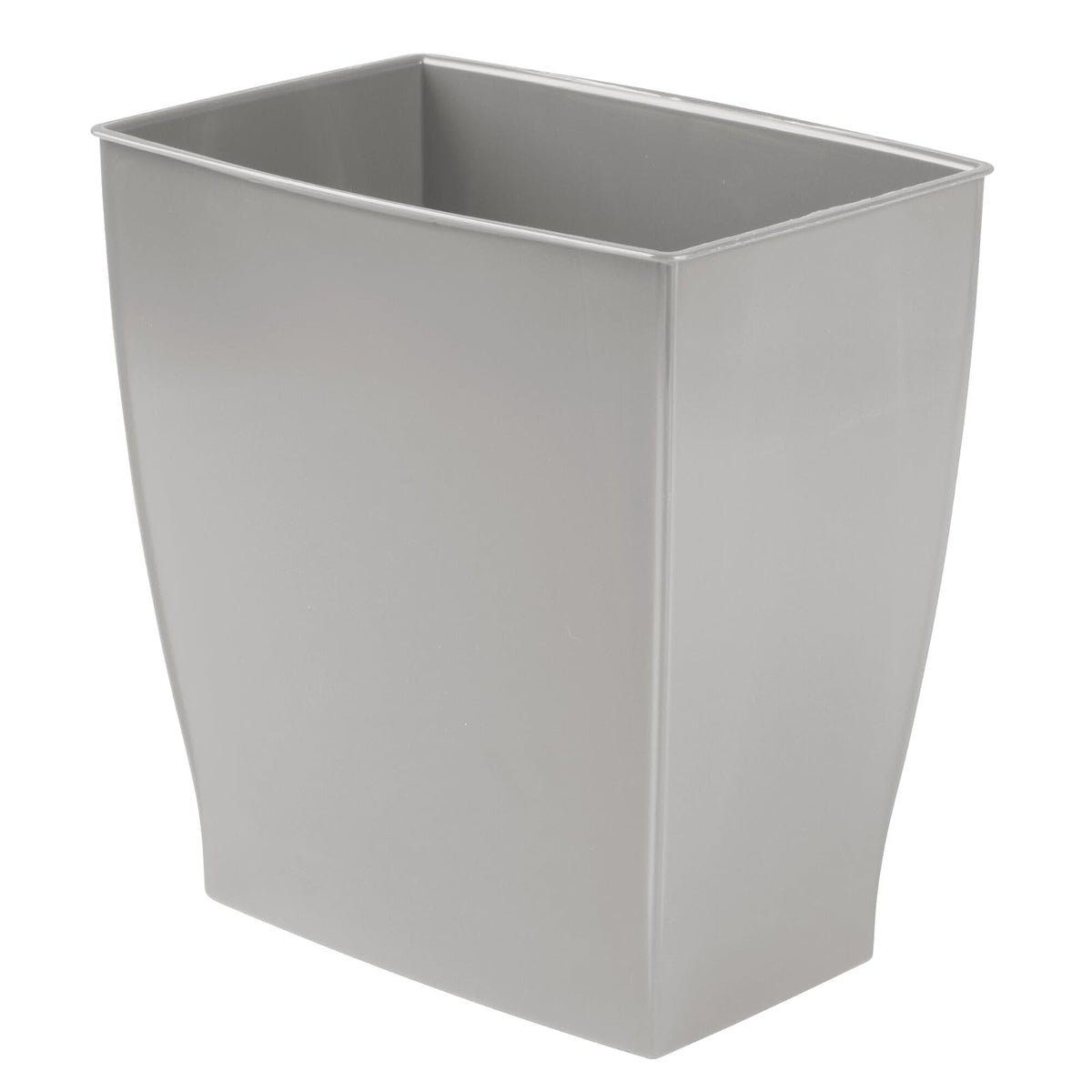 InterDesign 64783 Mono Rectangular Wastebasket Trash Can for Bathroom, Gray