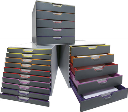 DURABLE VARICOLOR 10, Desk Storage Box, Gray & Multicolor (761027)