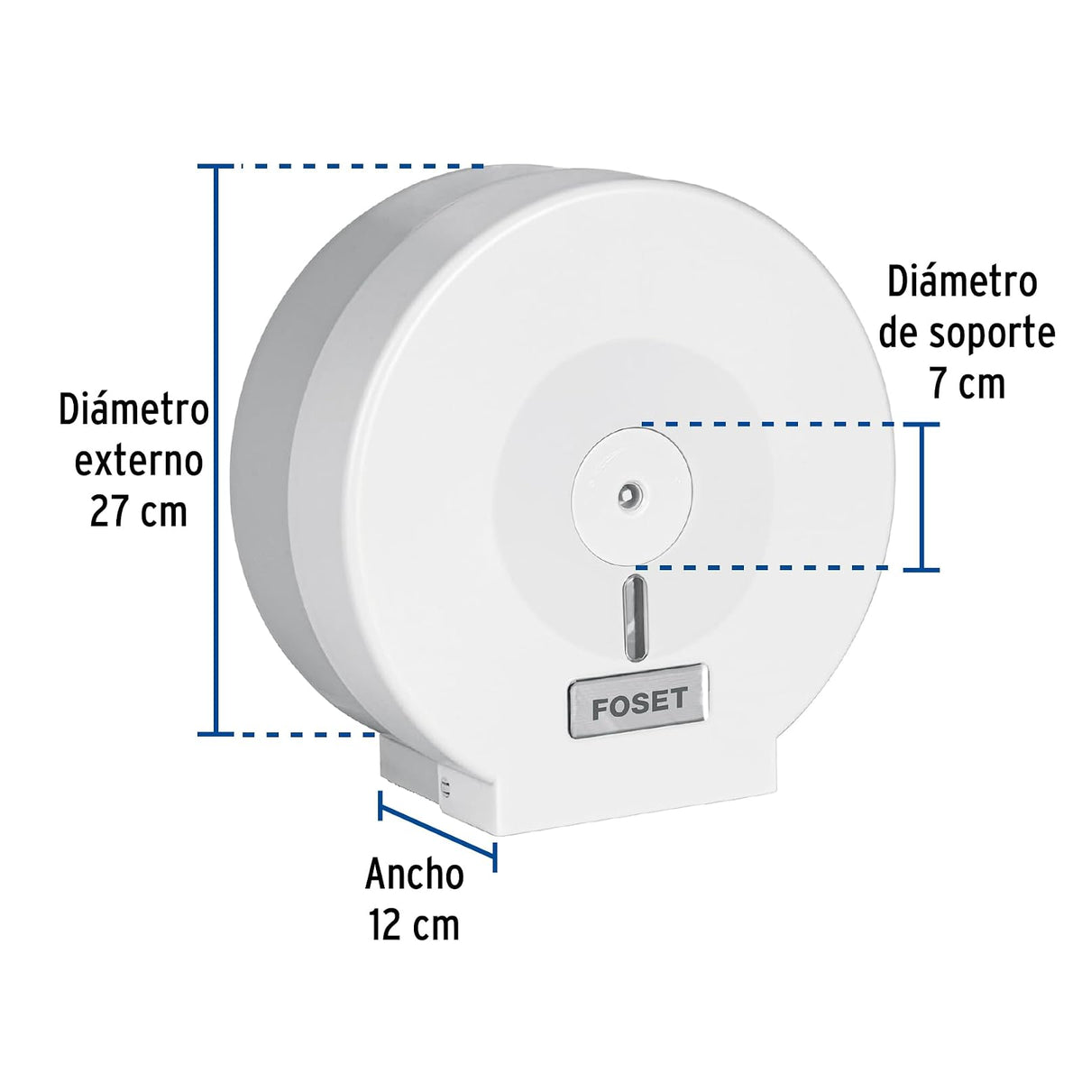 Foset Portarollo Junior de ABS, Blanco, Basic