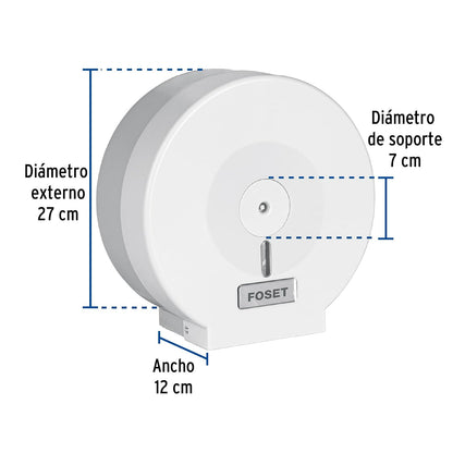 Foset Portarollo Junior de ABS, Blanco, Basic