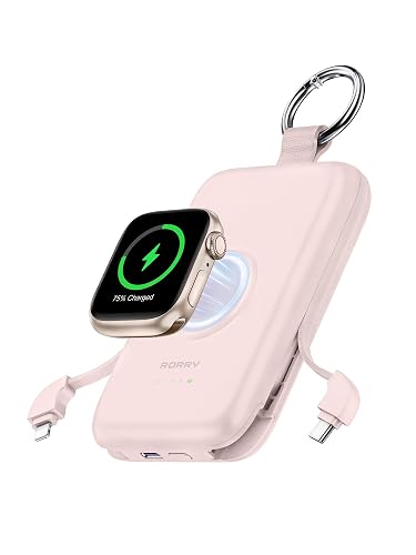 RORRY Power Bank, 10000 mAh Bateria Portatil Pila PD 20W Pila Recargable | 3 en 1,Cargador Portatil,Powerbank,Bateria Externa,para Apple Watch Ultra/11/10/9/8/7/6,para iPhone 17/16/15/14,para AirPods