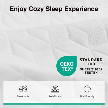 Novilla Colchón de tamaño matrimonial, colchón de Espuma viscoelástica para Cama matrimonial de 6 Pulgadas para niños con Espuma Transpirable cómoda y Funda de Punto Suave para Alivio de la presión y